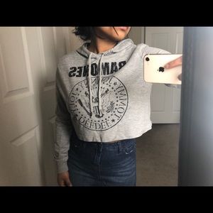 Gray Cropped hoodie